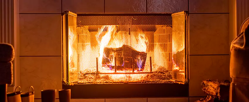 Mendota Hearth Landscape Fireplace Installation in Auburn Hills, Michigan